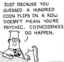 100 coin flips- Dilbert